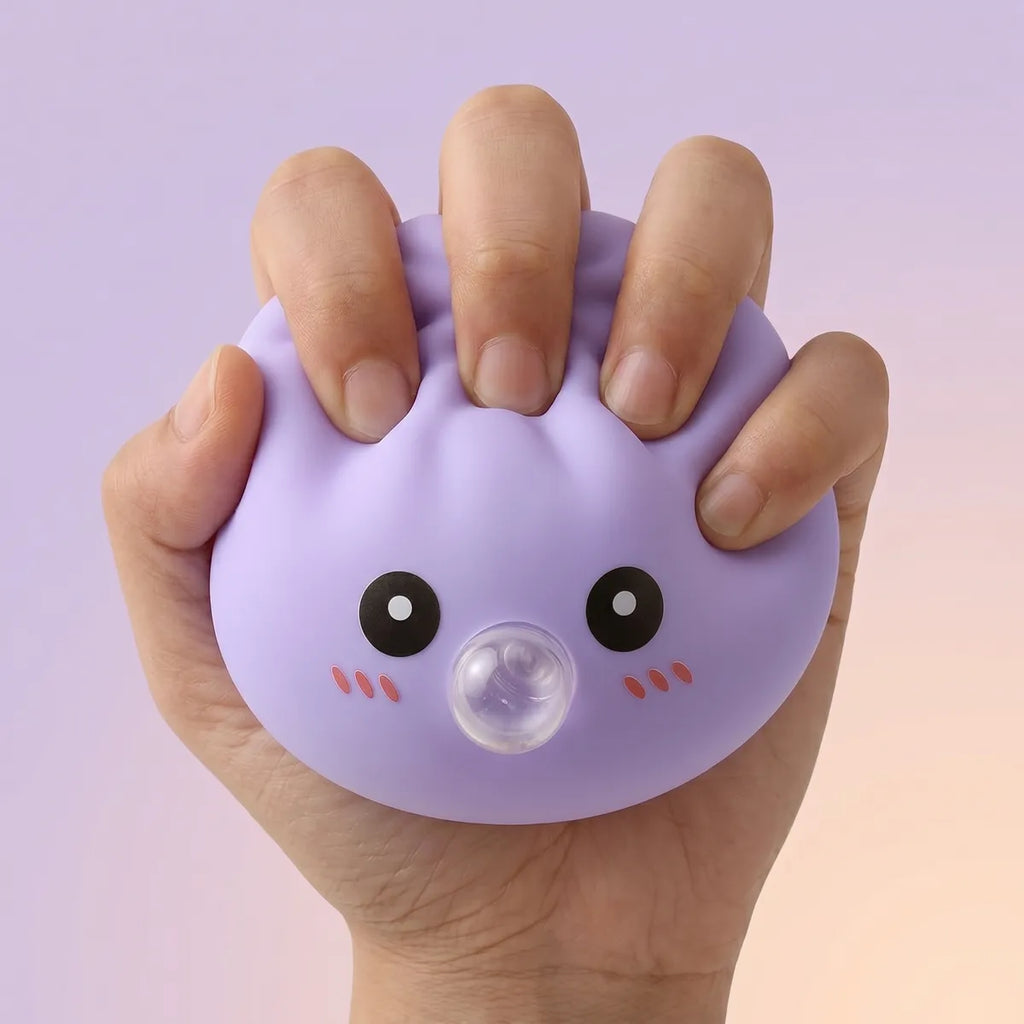 Squishy Dumpling Bubble Bleu — pressé entre les doigts