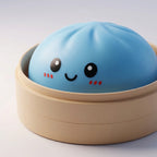 Squishy Dumpling Bleu Océan — gros plan sur la texture