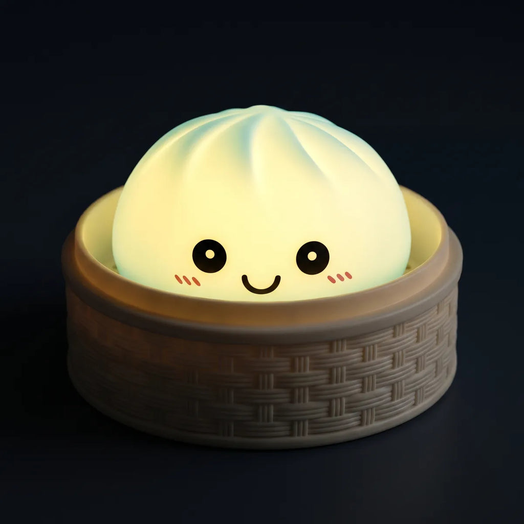 Veilleuse Squishy Dumpling Bleue — macro de la surface