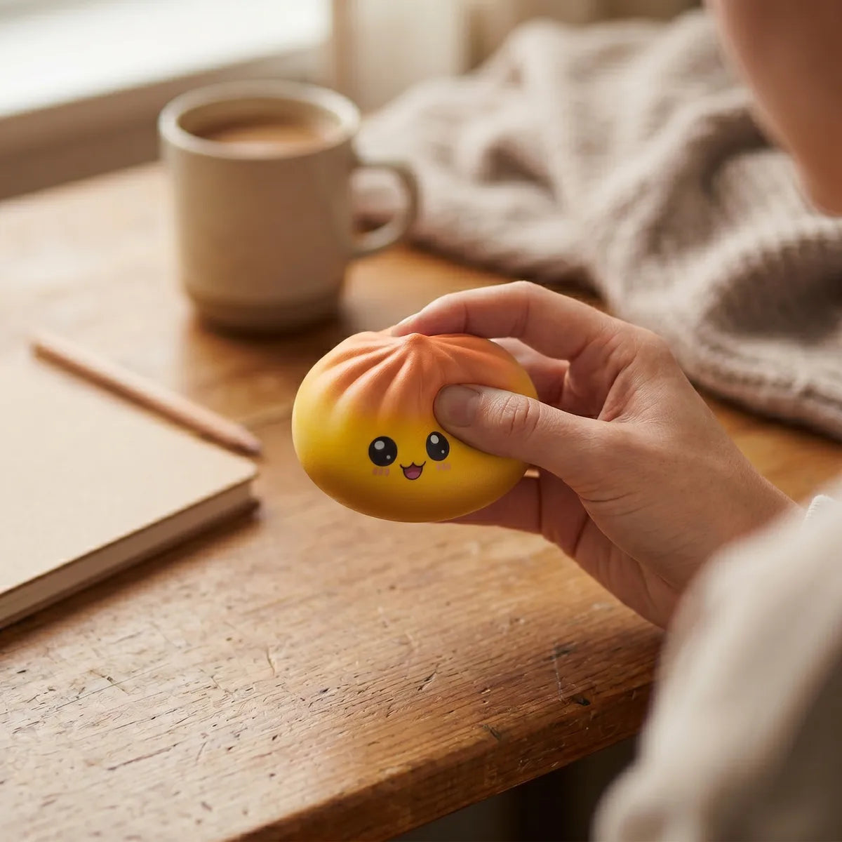 Squishy Dumpling Mystère Visage Kawaii — en décoration de bureau