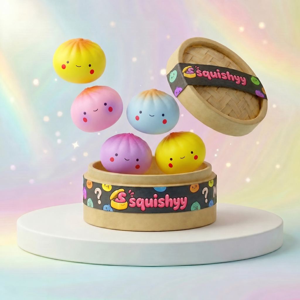 Coffret 24 Squishy Dumpling Mini Mystère — vu de face sur fond neutre
