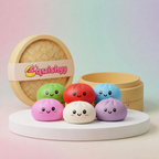 Coffret 6 Squishy Dumpling Unis — l'ensemble complet