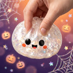 Squishy Dumpling Fantôme irisé — Halloween — pressé, reprise lente de la forme