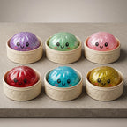 Coffret 6 Squishy Dumpling à Paillettes — macro de la surface