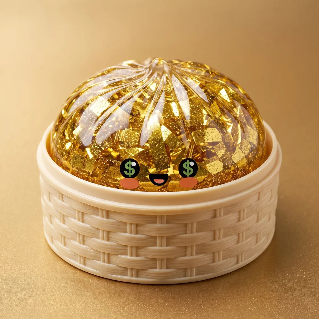 Squishy Dumpling Or Porte-Bonheur — vue rapprochée de la matière