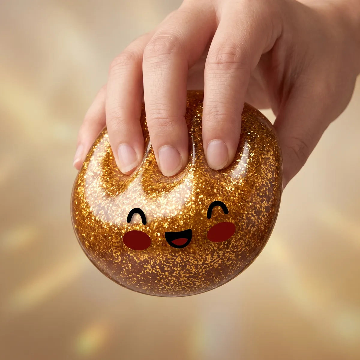 Squishy Dumpling Trésor Doré — pendant la remontée lente de la pâte