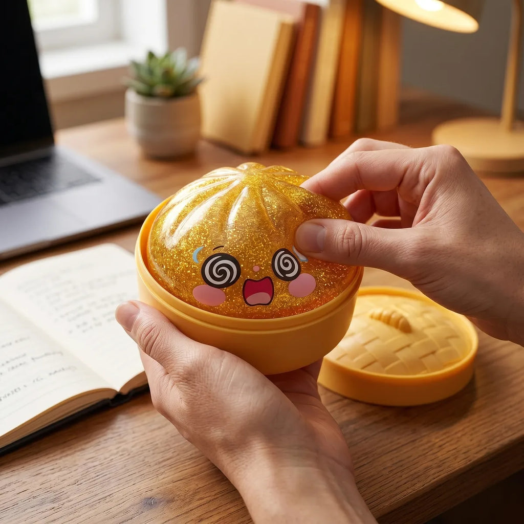 Squishy Dumpling Lingot Doré — en décoration de bureau