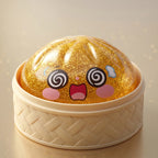 Squishy Dumpling Lingot Doré — macro de la surface