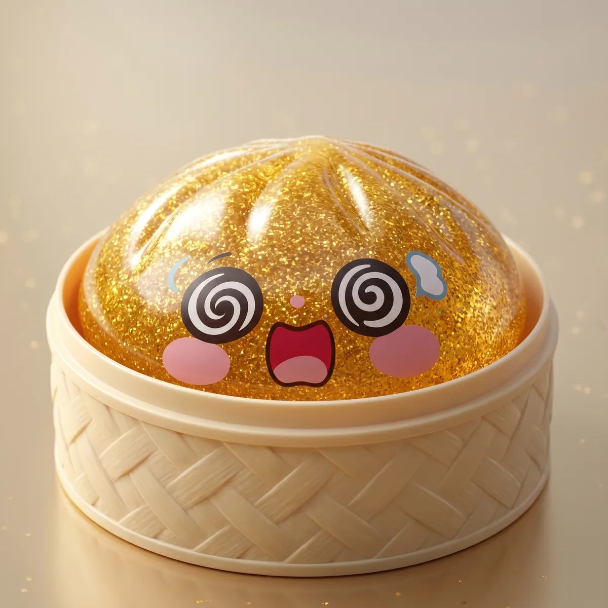 Squishy Dumpling Lingot Doré — macro de la surface