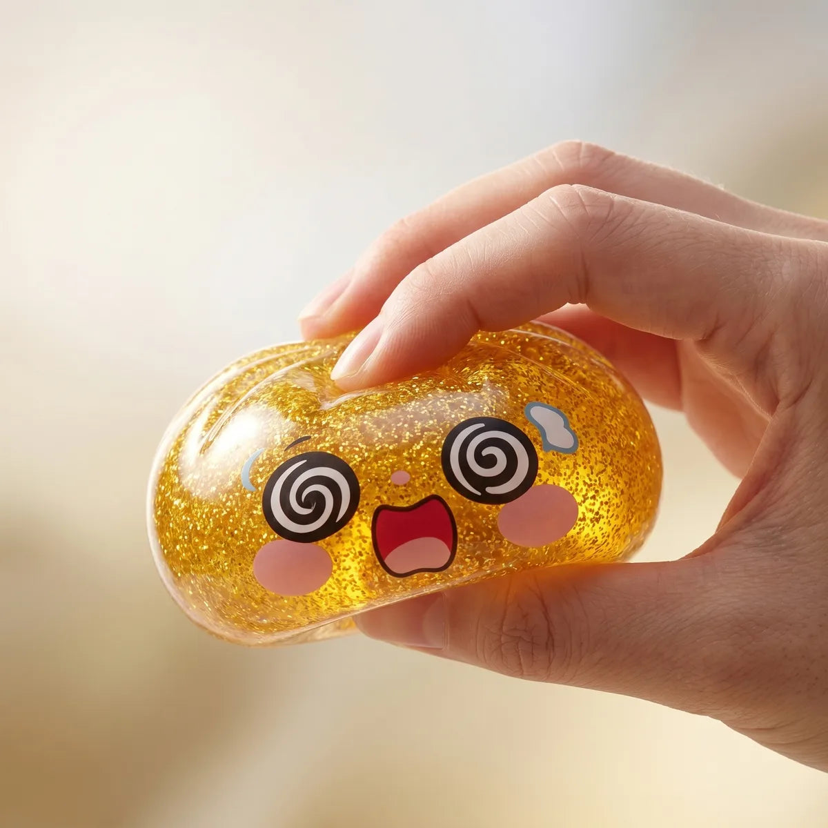 Squishy Dumpling Lingot Doré — en situation de jeu