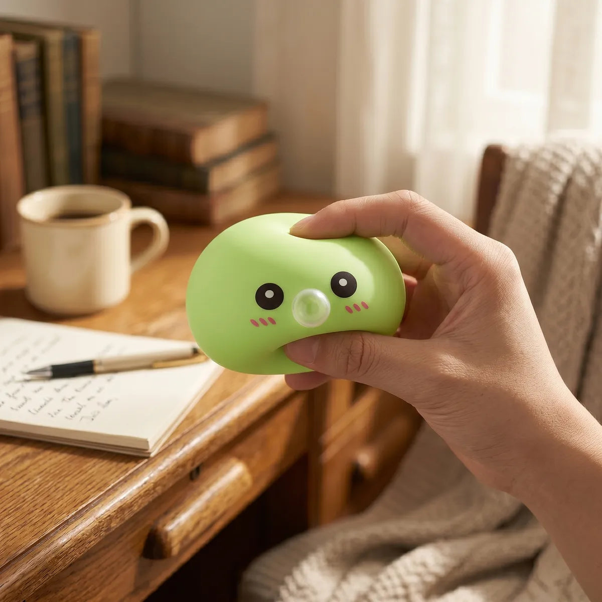 Squishy Dumpling Bubble Vert — en décoration de bureau