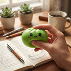 Squishy Dumpling Vert Matcha — posé sur un bureau