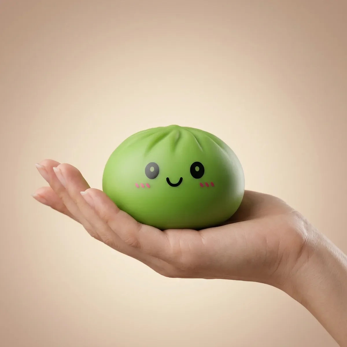 Squishy Dumpling Vert Matcha — tenu dans la main