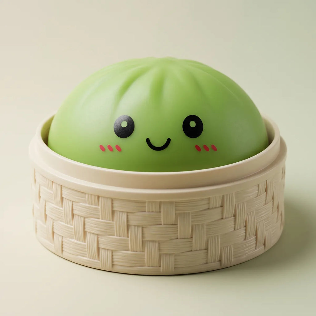 Squishy Dumpling Vert Matcha — gros plan sur la texture