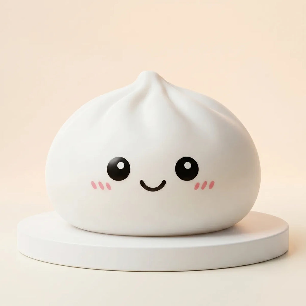 Squishy Dumpling Géant 25 cm — vu de face sur fond neutre