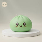 Squishy Dumpling Vert 15 cm — vu de face sur fond neutre