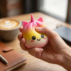 Squishy Dumpling Licorne Arc-en-ciel Jumbo — en décoration de bureau