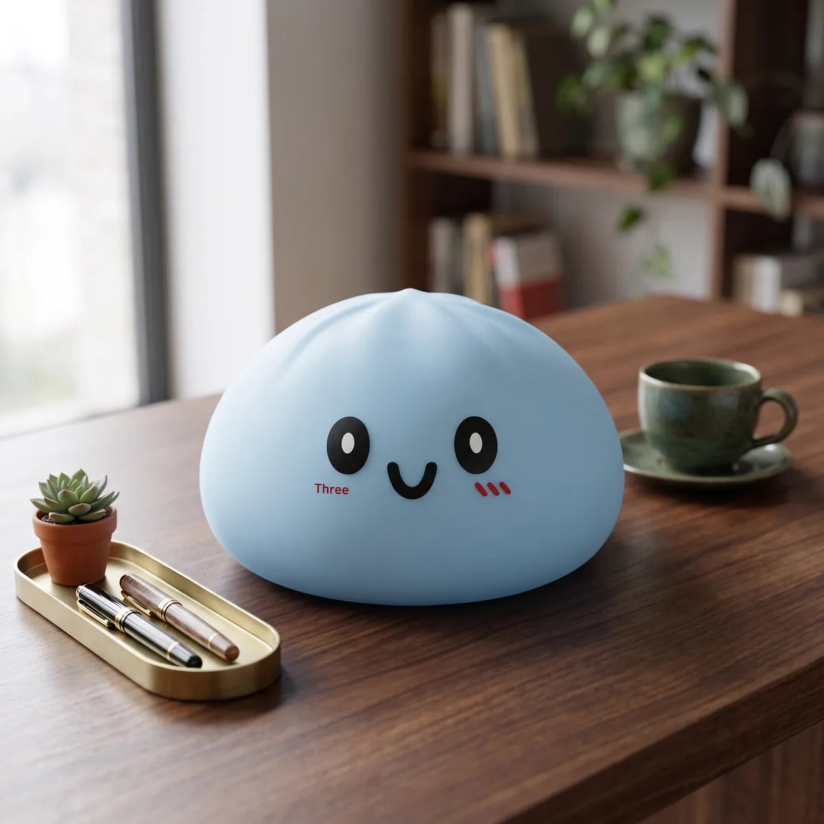 Squishy Dumpling Bleu 15 cm — en situation