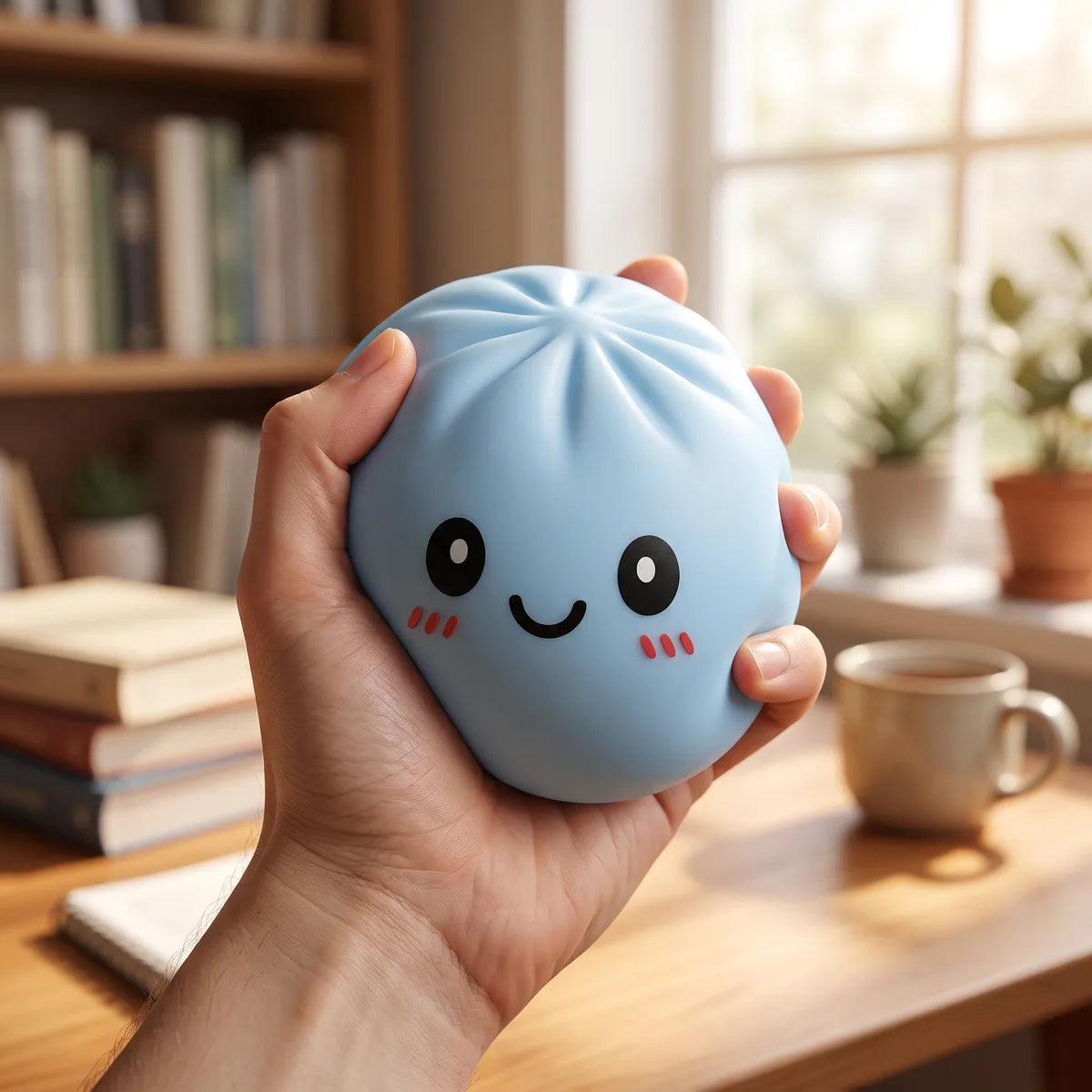 Squishy Dumpling Bleu 15 cm — utilisé comme anti-stress