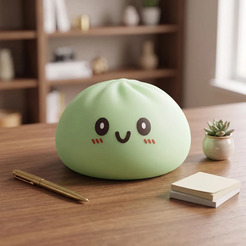 Squishy Dumpling Vert 15 cm — en situation