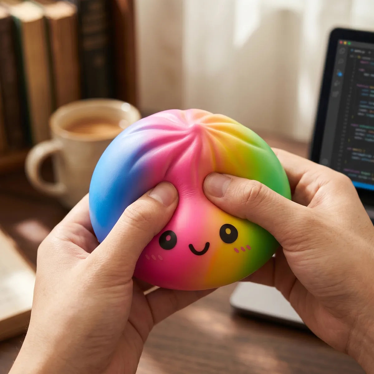 Squishy Dumpling Arc-en-ciel 15 cm — en décoration de bureau