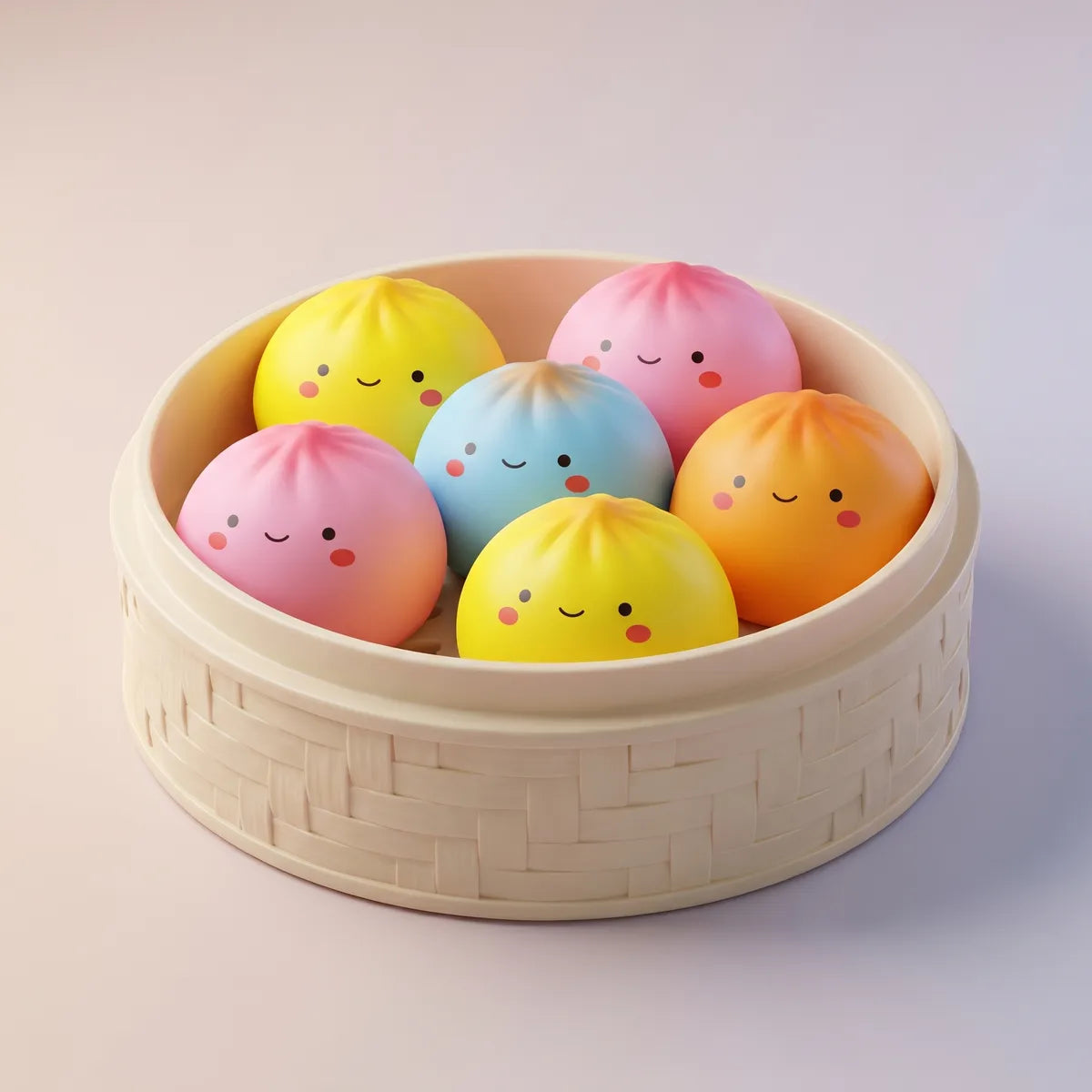 Coffret 24 Squishy Dumpling Mini Mystère — macro de la surface