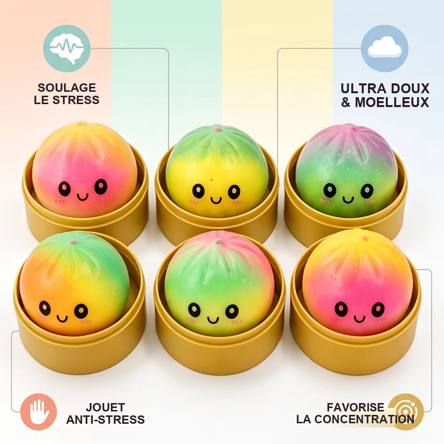 Mini Squishy Dumpling Mystère Dégradé — détail des finitions