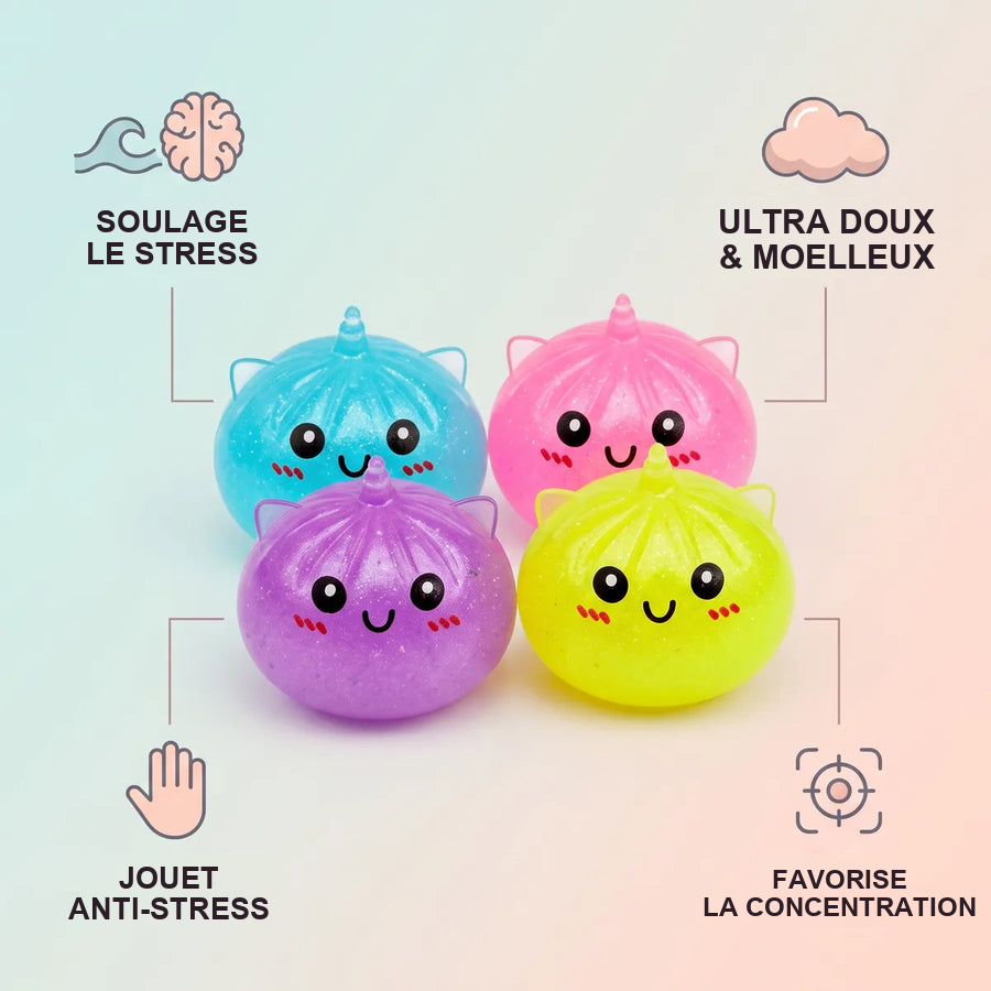 Mini Squishy Dumpling Mystère Licorne — détail des finitions