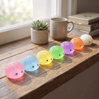 Lot de 7 Mini Squishy Dumpling Sucre — dans son panier vapeur en bambou