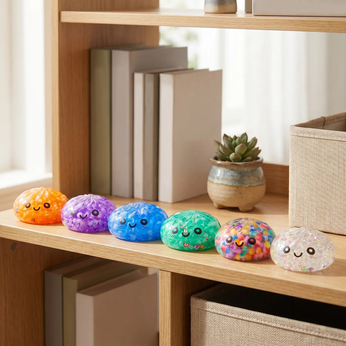 Squishy Dumpling Mystère Bulle Pastel — dans son panier vapeur en bambou