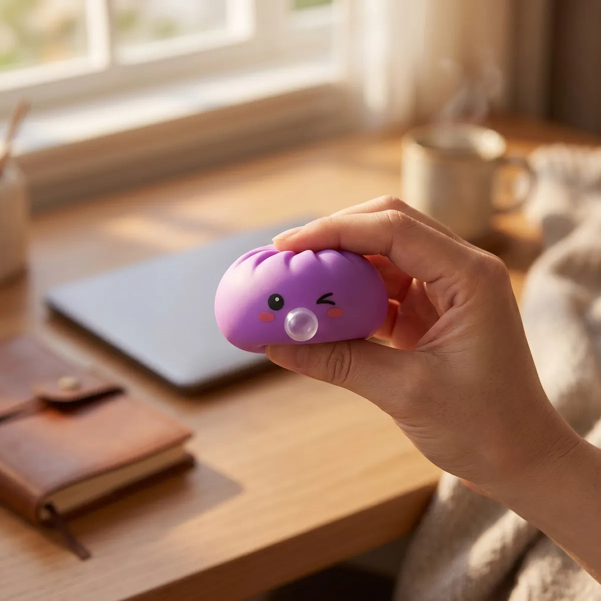 Squishy Dumpling Mystère Bubble — en décoration de bureau