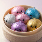 Squishy Dumpling Mystère Licorne Pailleté — macro de la surface