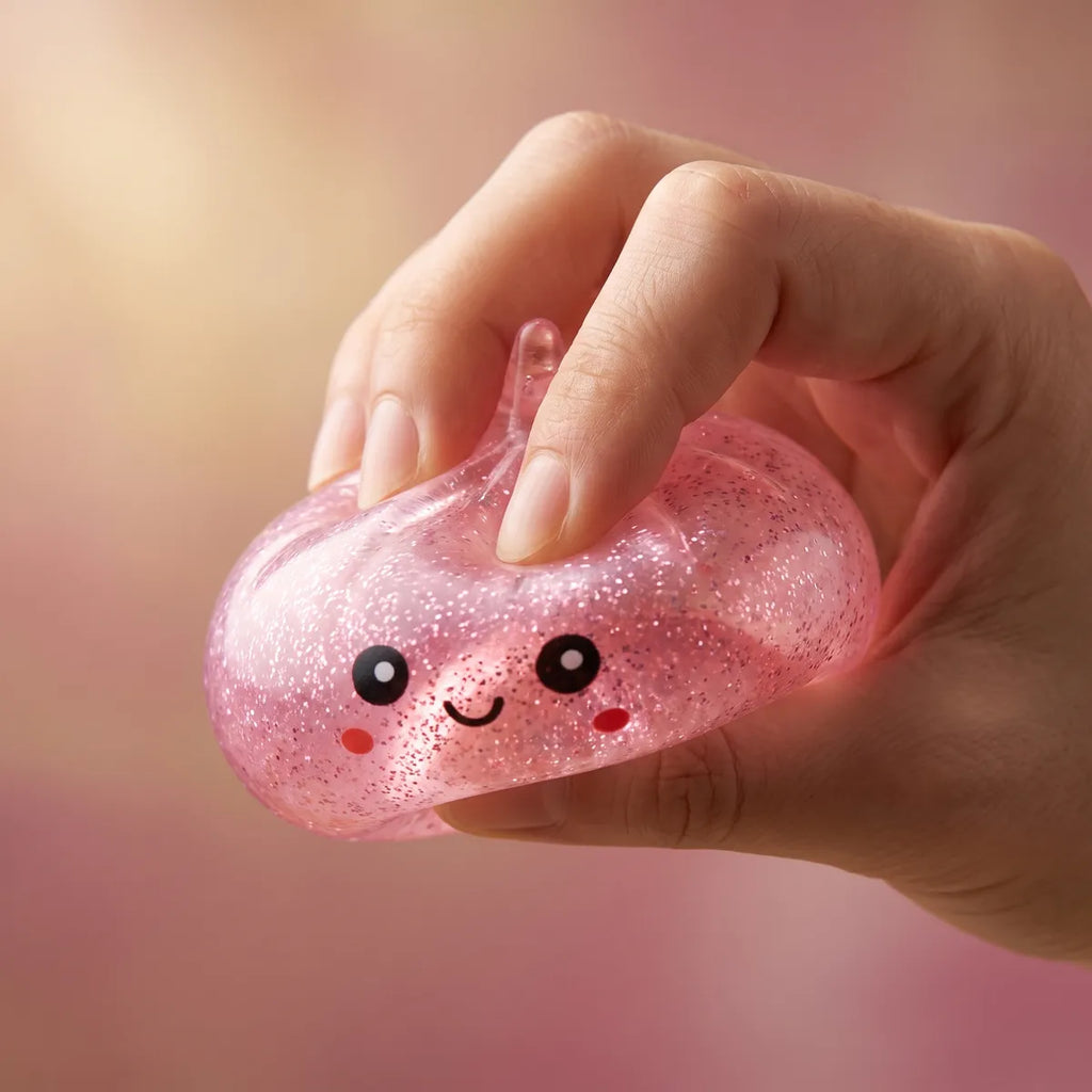Squishy Dumpling Mystère Licorne Pailleté — pressé entre les doigts