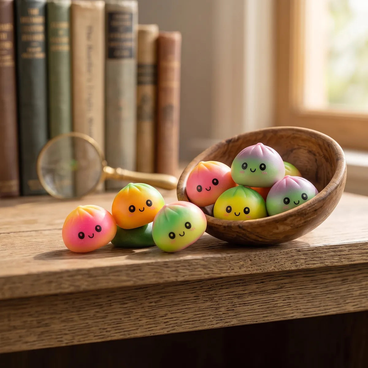 Mini Squishy Dumpling Mystère Dégradé — en situation