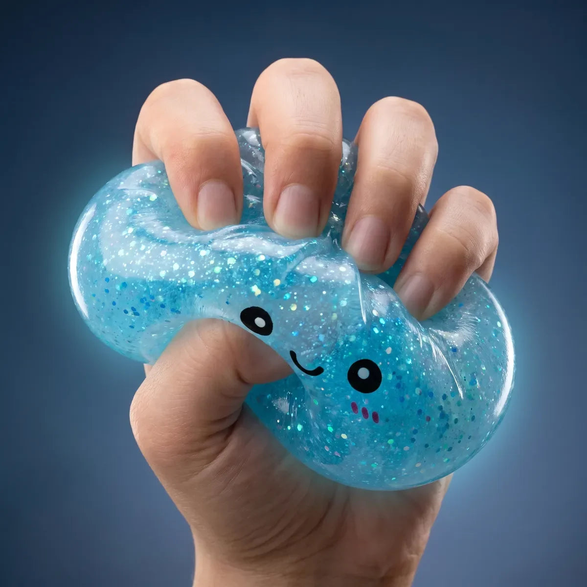 Squishy Dumpling Mystère Phosphorescent — pendant la remontée lente de la pâte