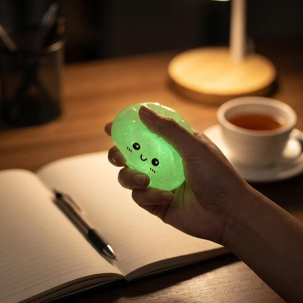 Squishy Dumpling Mystère Phosphorescent — utilisé comme anti-stress