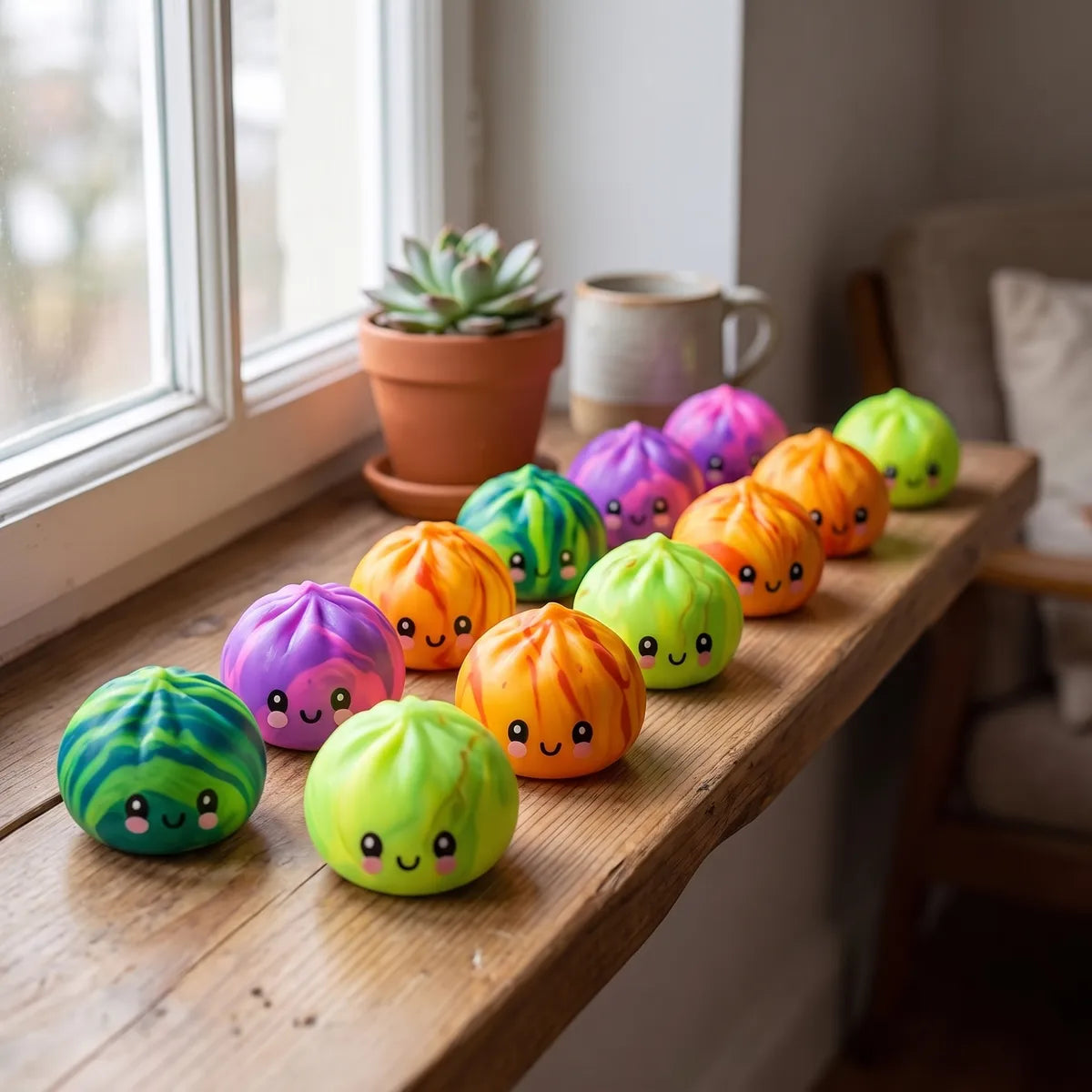 Mini Squishy Dumpling Mystère Tie & Dye — en situation