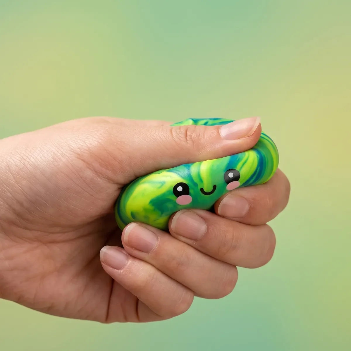 Mini Squishy Dumpling Mystère Tie & Dye — pendant la remontée lente de la pâte