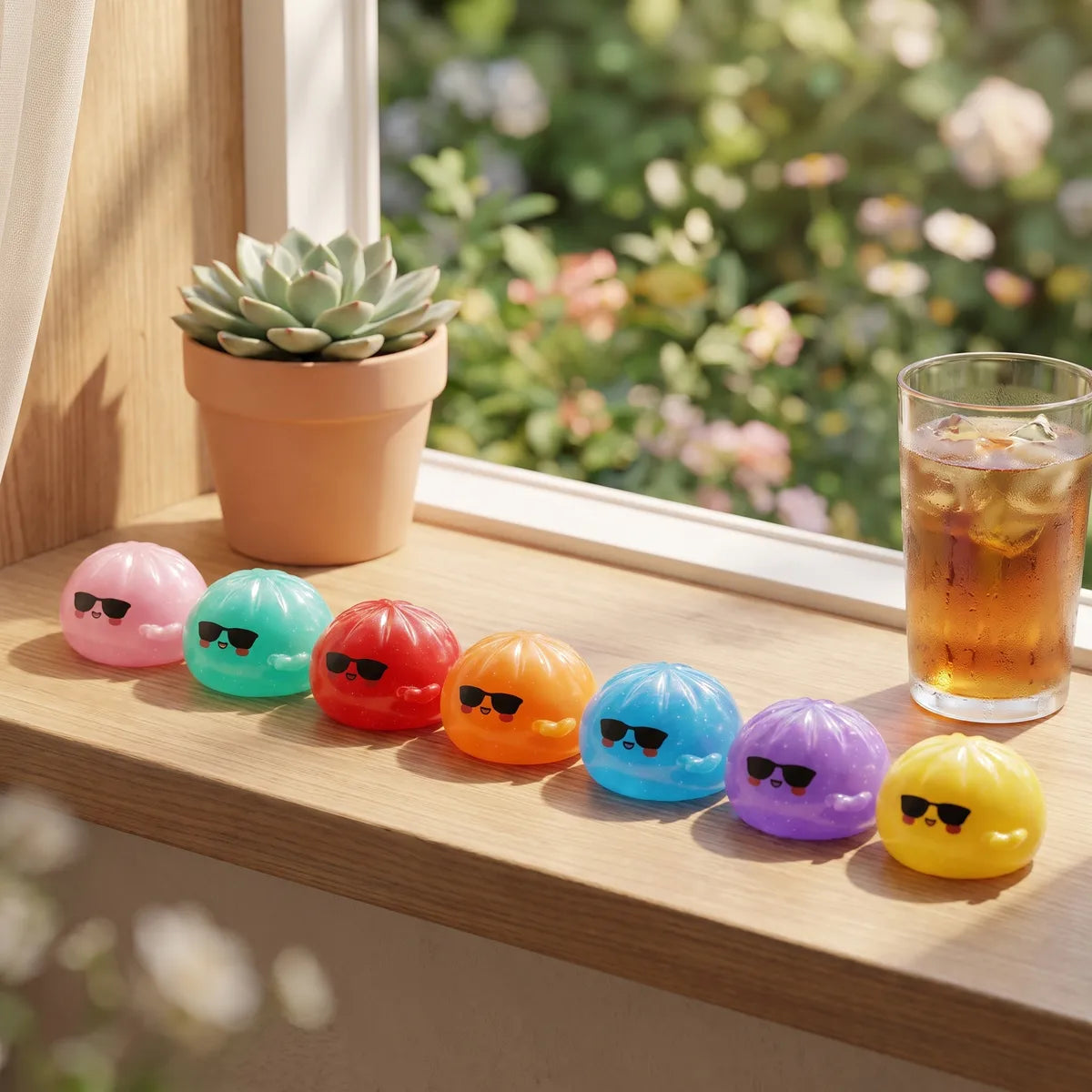 Squishy Dumpling Mystère à Lunettes — dans son panier vapeur en bambou