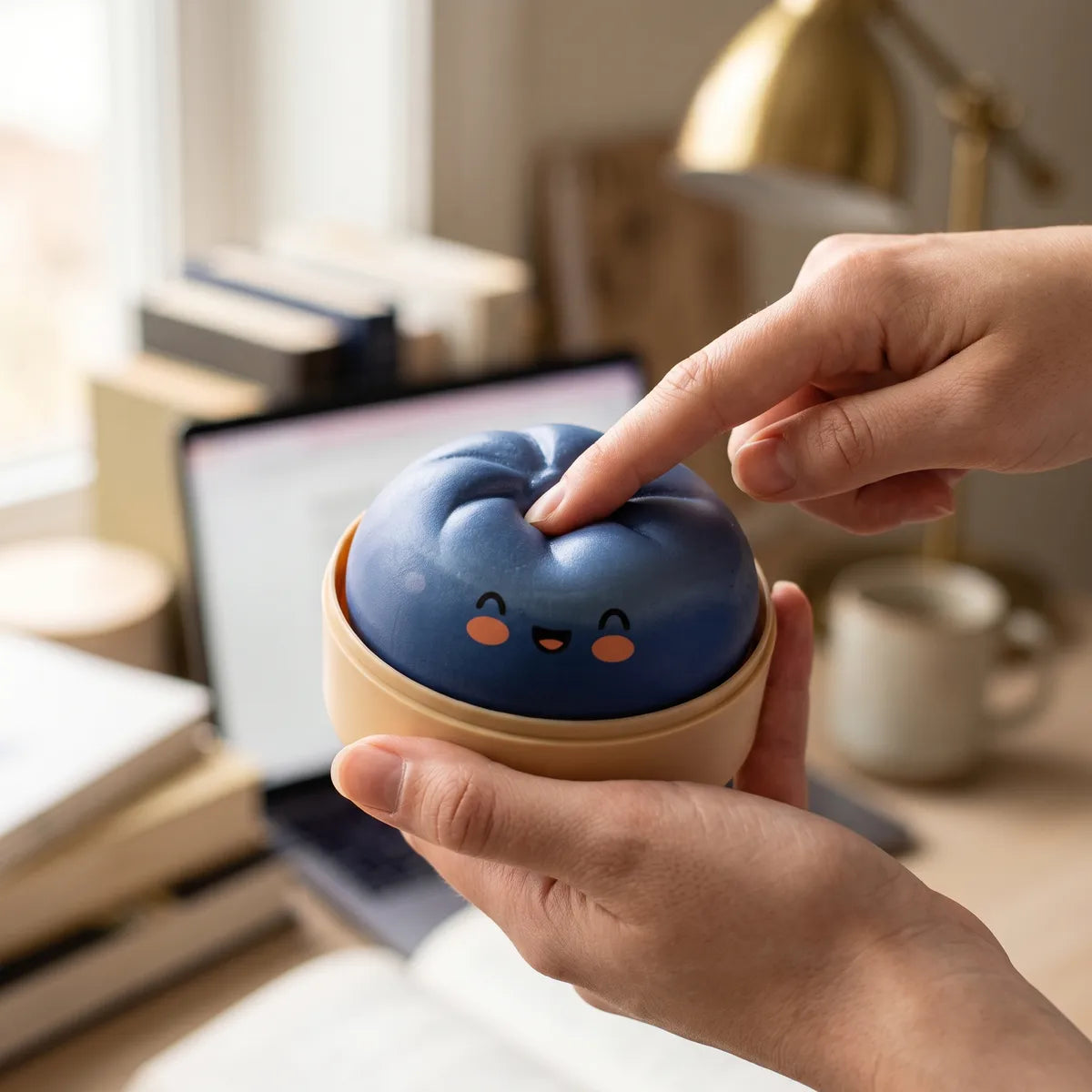 Squishy Dumpling Bleu Nuit — utilisé comme anti-stress