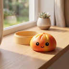 Squishy Dumpling Tie & Dye Orange — en situation sur un bureau
