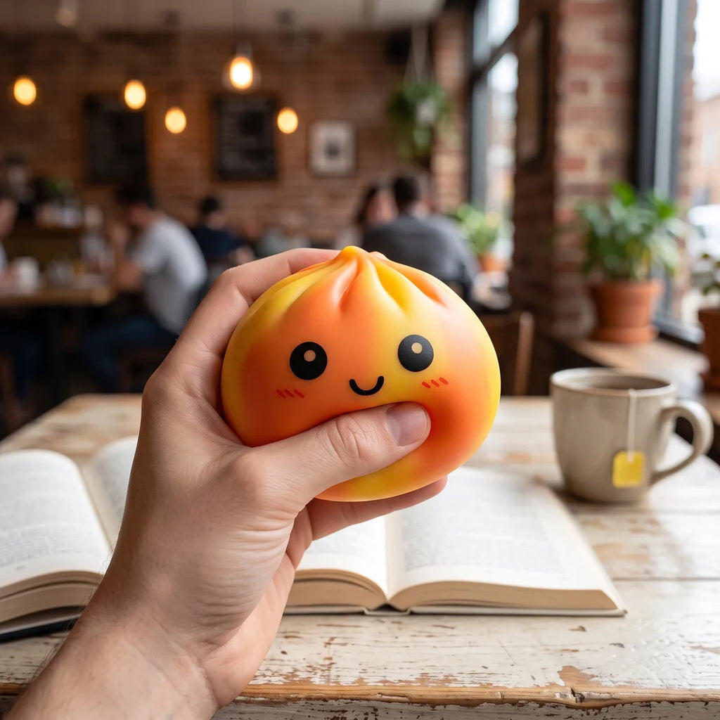 Squishy Dumpling Tie & Dye Orange — en cours d'utilisation