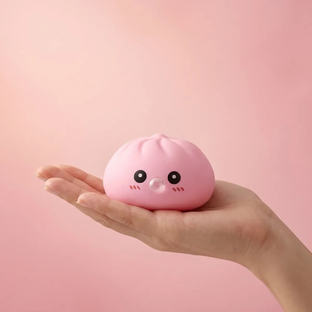 Squishy Dumpling Bubble Rose — tenu dans la main
