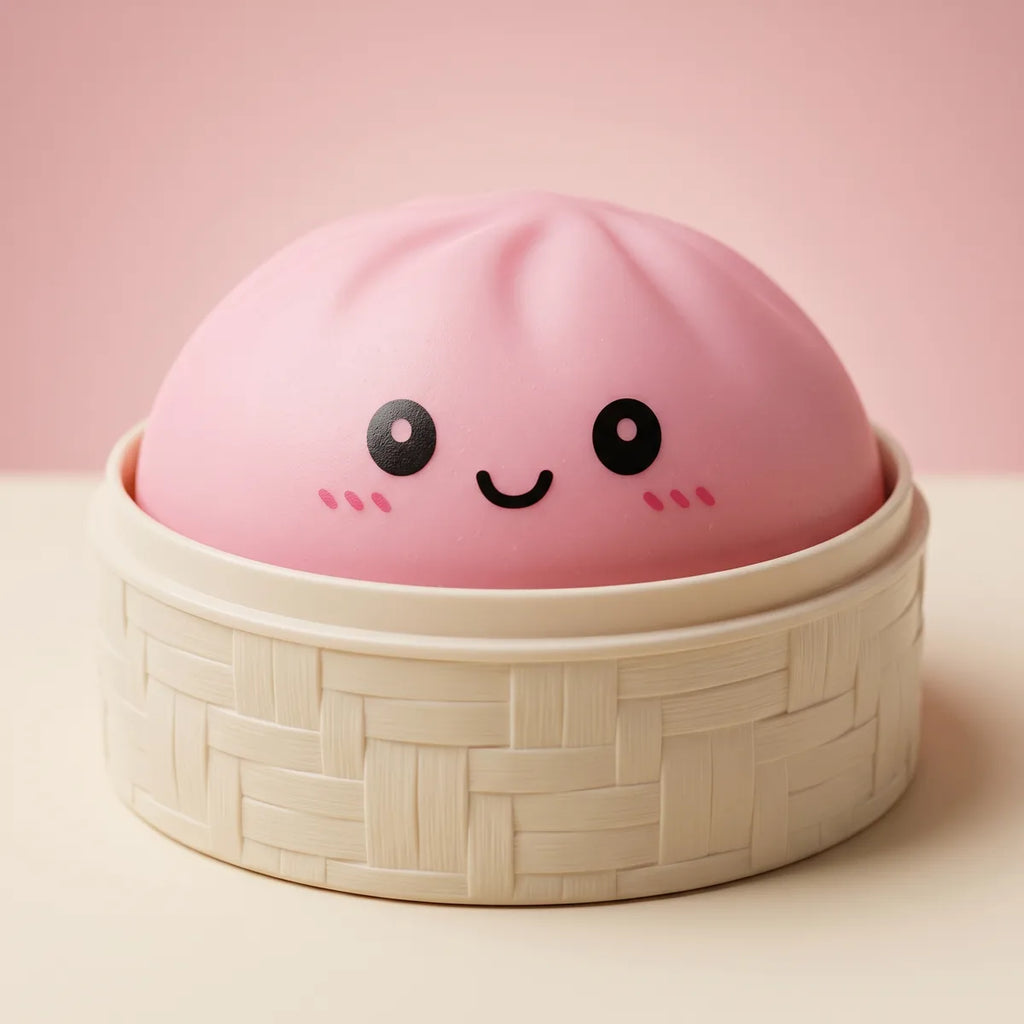 Squishy Dumpling Rose Poudré — gros plan sur la texture
