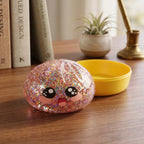 Squishy Dumpling Galaxie Rose — dans son panier vapeur en bambou
