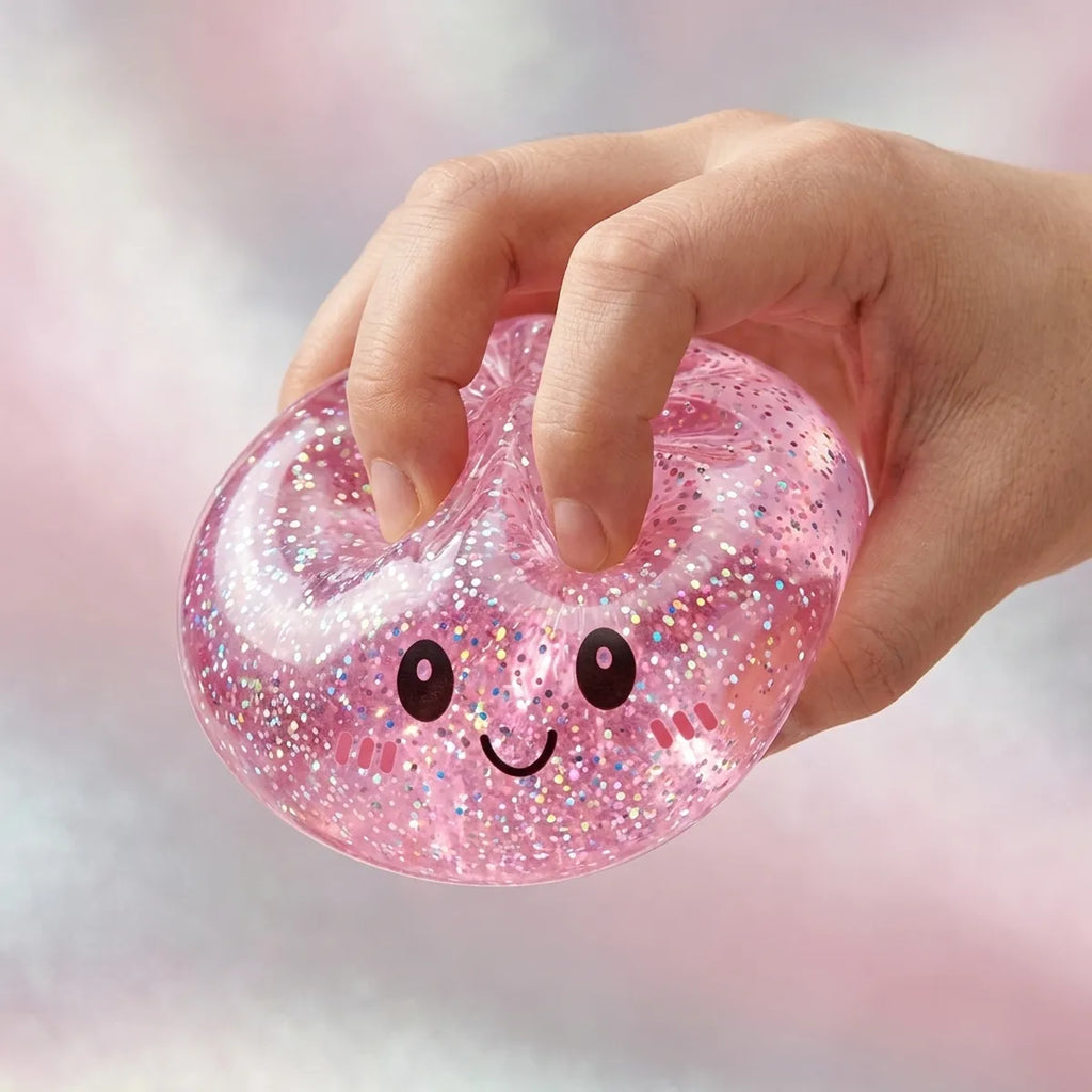 Squishy Dumpling Rose à Paillettes — en cours de compression