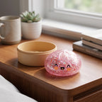 Squishy Dumpling Rose Bubblegum Pailleté — en situation