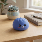 Squishy Dumpling Bubble Violet — dans son panier vapeur en bambou