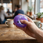 Squishy Dumpling Violet à Paillettes — en cours d'utilisation