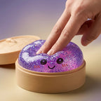 Squishy Dumpling Violet à Paillettes — complètement écrasé